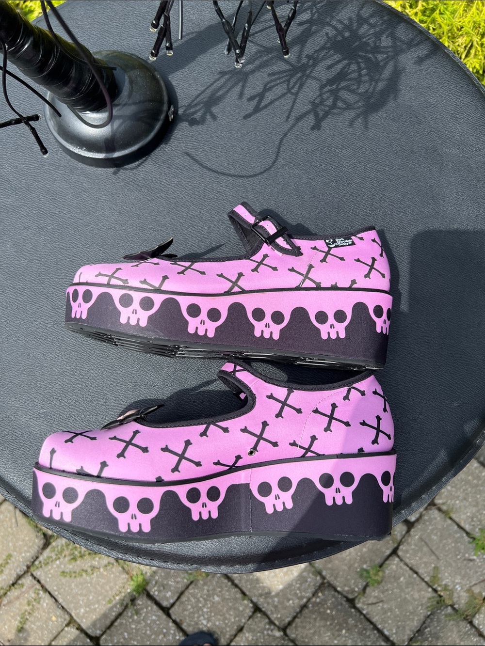 Hot Chocolate Design Chocolaticas® Pink Bones Mary Jane Platform Shoes Halloween - Picture 15 of 17